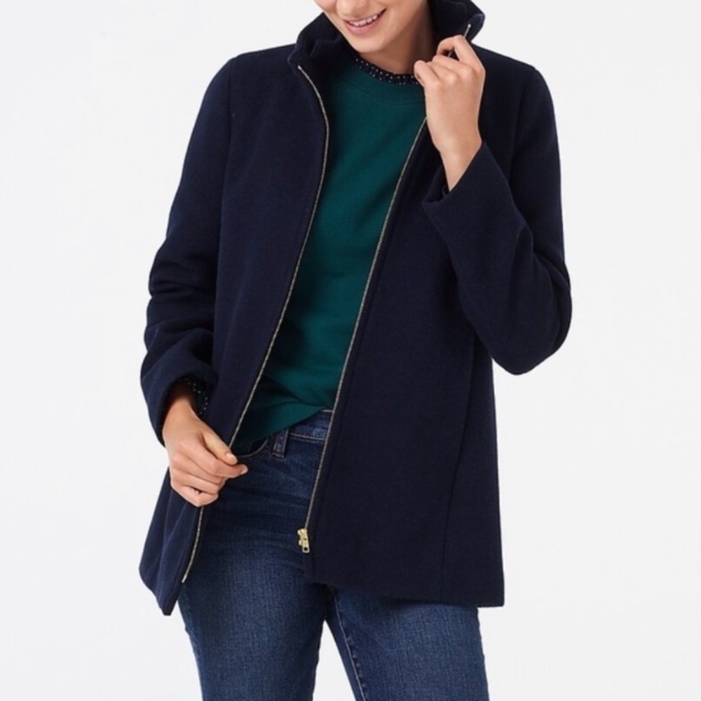 J. Crew Village Lodge Coat in Navy Sz 4 NWT